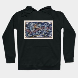 Vintage Air France Zodiac World Map (1939) by Lucien Boucher Hoodie